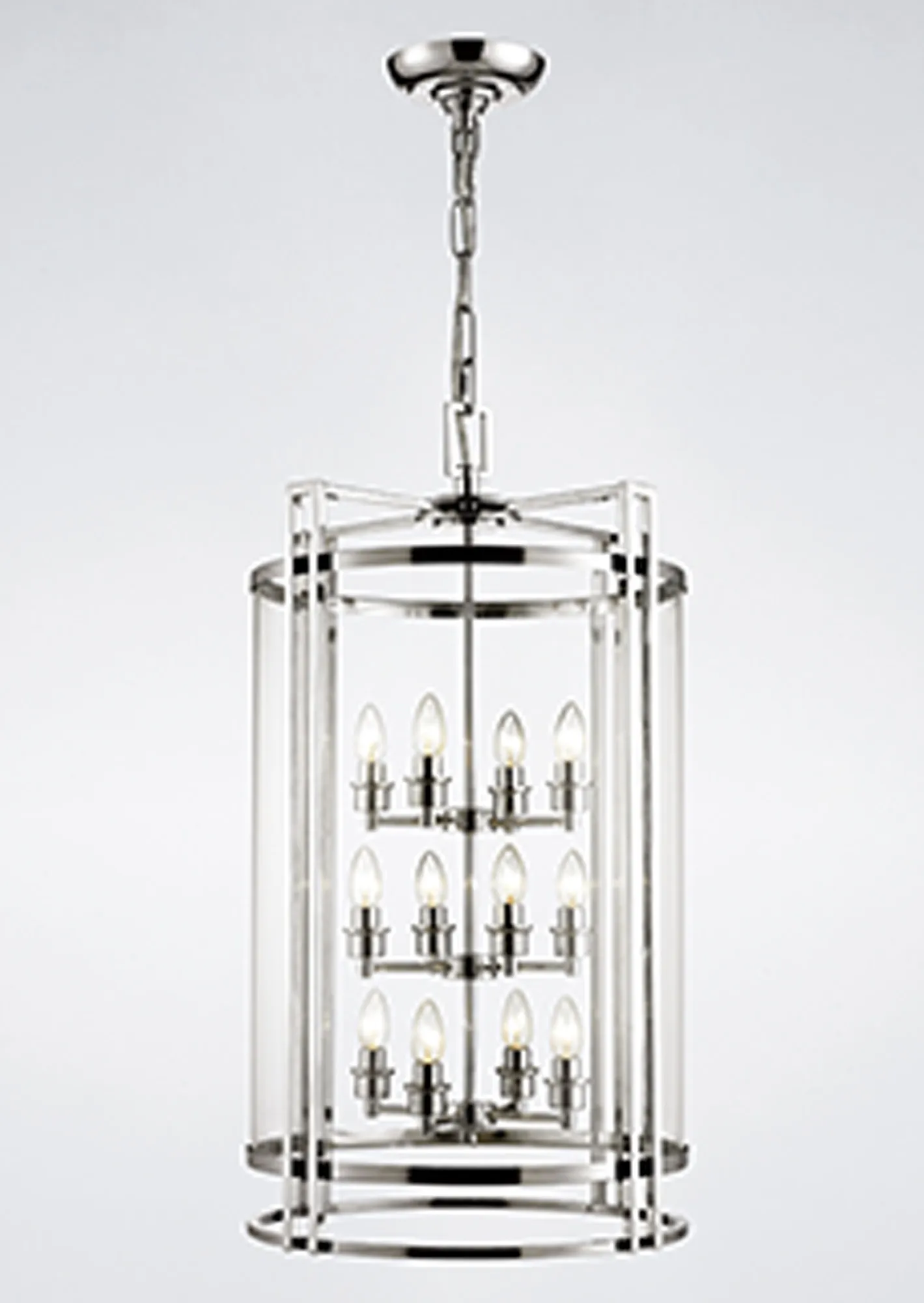 Eaton Glass Pendant 12 Light (17.6kg) Polished Chrome IL31085  Diyas Eaton Polished Chrome